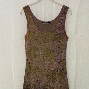 Peruvian Connection Jacquard Knit Tank Dress, Size XS